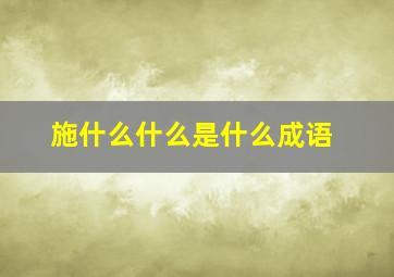 施什么什么是什么成语