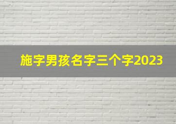 施字男孩名字三个字2023