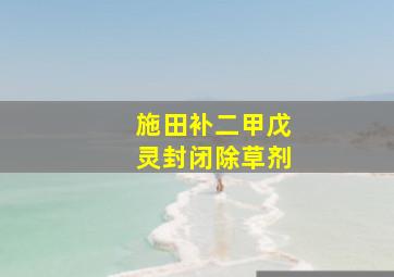 施田补二甲戊灵封闭除草剂