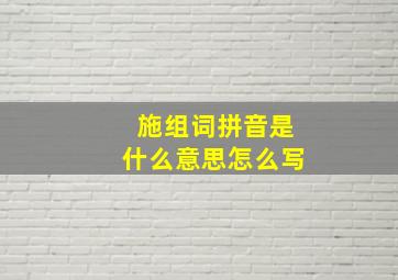 施组词拼音是什么意思怎么写