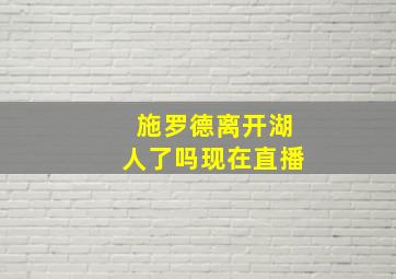 施罗德离开湖人了吗现在直播