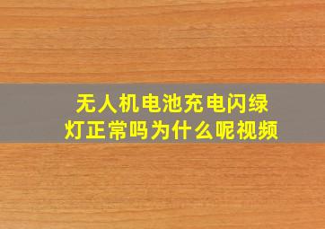 无人机电池充电闪绿灯正常吗为什么呢视频