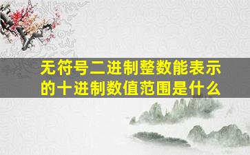 无符号二进制整数能表示的十进制数值范围是什么