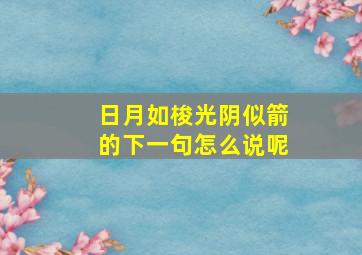 日月如梭光阴似箭的下一句怎么说呢