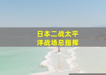 日本二战太平洋战场总指挥