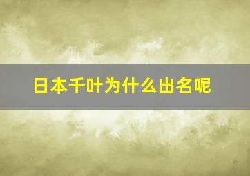 日本千叶为什么出名呢