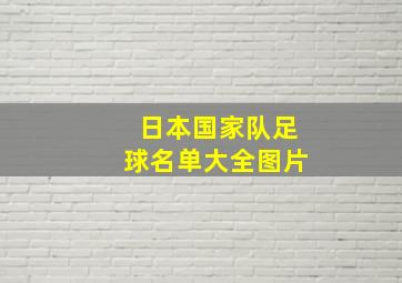 日本国家队足球名单大全图片