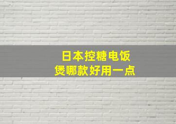 日本控糖电饭煲哪款好用一点