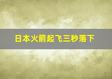 日本火箭起飞三秒落下