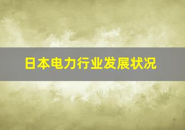 日本电力行业发展状况