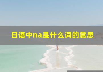 日语中na是什么词的意思