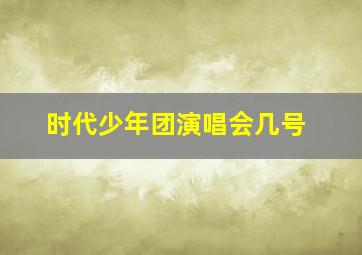 时代少年团演唱会几号