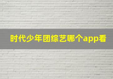 时代少年团综艺哪个app看