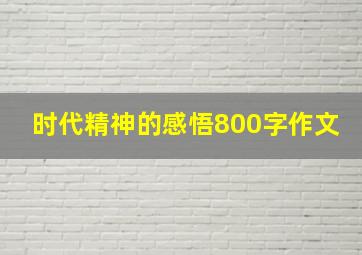 时代精神的感悟800字作文