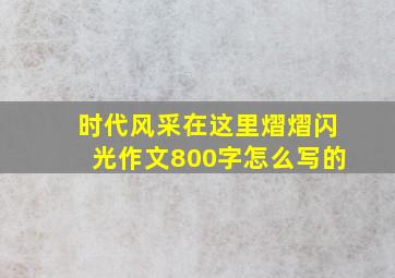 时代风采在这里熠熠闪光作文800字怎么写的