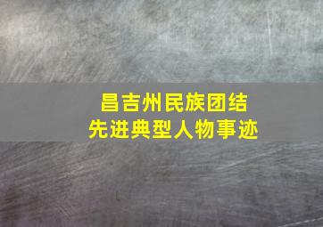 昌吉州民族团结先进典型人物事迹