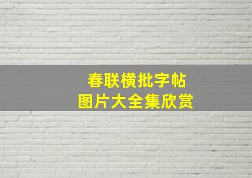 春联横批字帖图片大全集欣赏