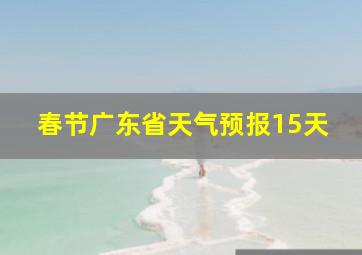 春节广东省天气预报15天