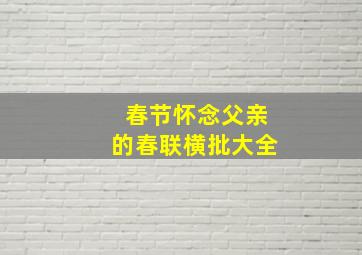 春节怀念父亲的春联横批大全