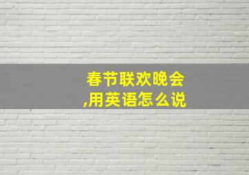 春节联欢晚会,用英语怎么说