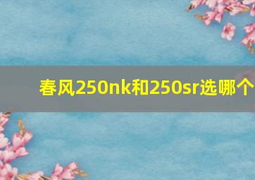 春风250nk和250sr选哪个