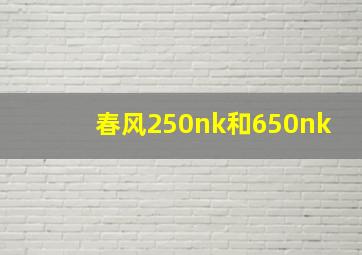 春风250nk和650nk