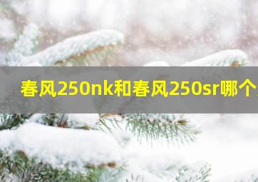 春风250nk和春风250sr哪个好