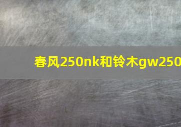 春风250nk和铃木gw250