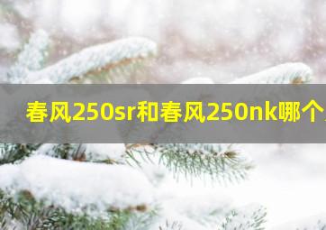 春风250sr和春风250nk哪个好