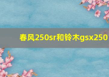 春风250sr和铃木gsx250