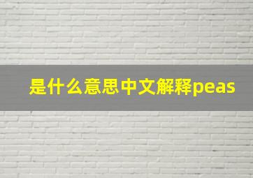 是什么意思中文解释peas