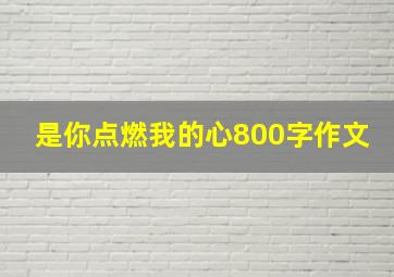 是你点燃我的心800字作文