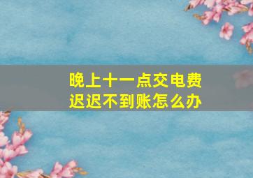 晚上十一点交电费迟迟不到账怎么办