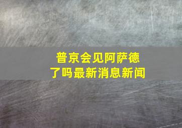 普京会见阿萨德了吗最新消息新闻