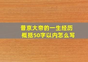 普京大帝的一生经历概括50字以内怎么写