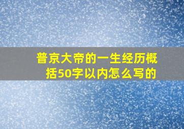 普京大帝的一生经历概括50字以内怎么写的