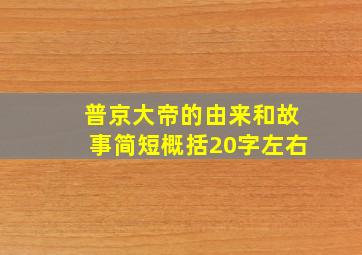 普京大帝的由来和故事简短概括20字左右