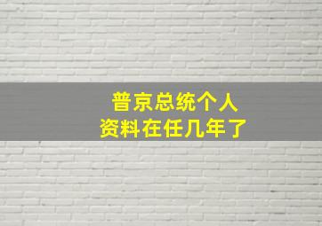 普京总统个人资料在任几年了