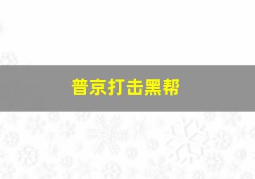 普京打击黑帮