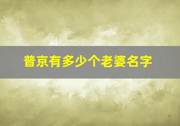 普京有多少个老婆名字