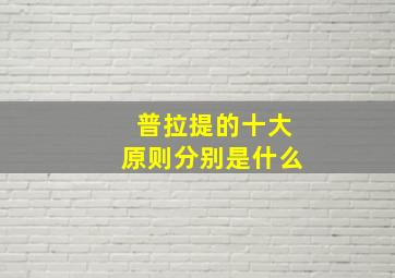 普拉提的十大原则分别是什么