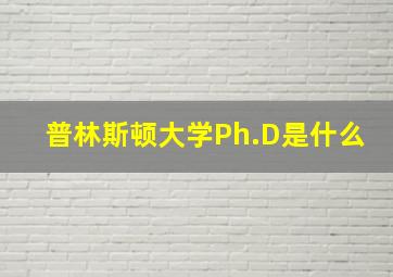 普林斯顿大学Ph.D是什么