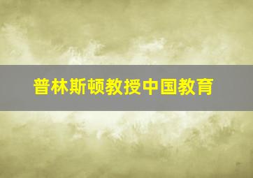 普林斯顿教授中国教育