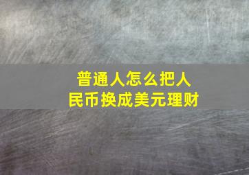 普通人怎么把人民币换成美元理财