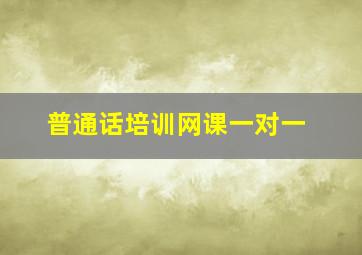 普通话培训网课一对一