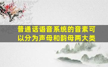 普通话语音系统的音素可以分为声母和韵母两大类