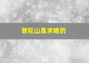 普陀山是求啥的