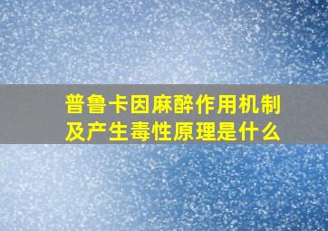 普鲁卡因麻醉作用机制及产生毒性原理是什么