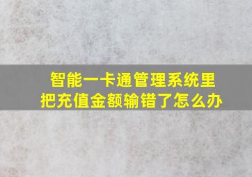 智能一卡通管理系统里把充值金额输错了怎么办