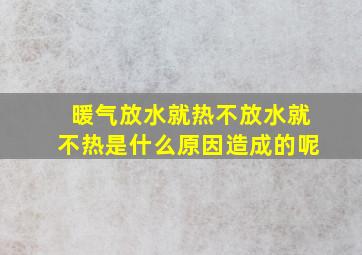 暖气放水就热不放水就不热是什么原因造成的呢